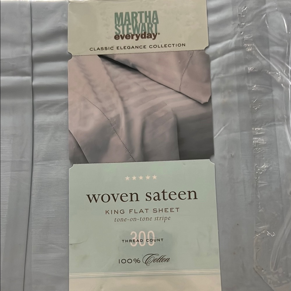 Martha Stewart King Flat Sheet in Gray Sateen